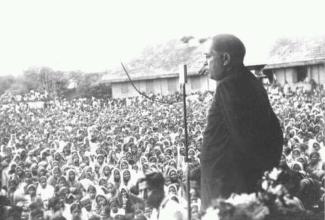 Ambedkar delivering speech
